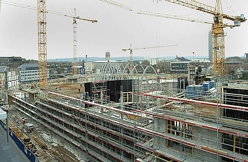 berblick ber die Grobaustelle ECE Einkaufscenter in Karlsruhe